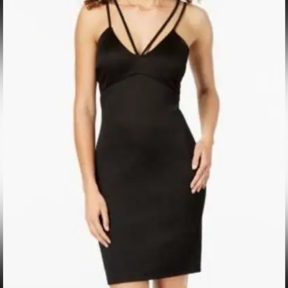 Sequin Hearts Dresses & Skirts - Sequin Hearts Black Strappy Bodycon Dress Juniors Sizes 1 & 13